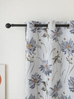 Cortinas De Protección Solar Y Aislamiento Térmico De Hoja Tejida Para Dormitorios Salones Balcones Material Poliéster 100% Estilo Pastoral - details 1