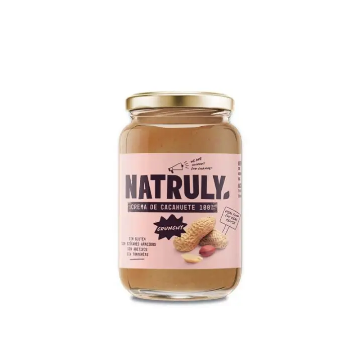 Mantequilla de Cacahuete Crunchy 500g Natruly - Sin Aditivos Ni Azúcar - 1