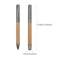 Juego De Bolígrafos De Acero Con Patrón De Madera De Guayaba Y Bolígrafo De Rolera En Tinta Negra - Muestra Tu Estilo - details 3