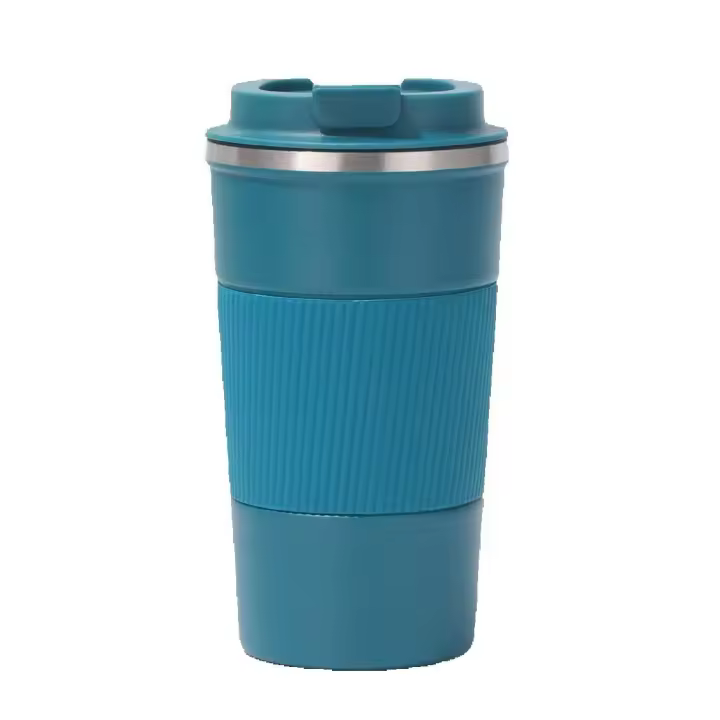 Taza de Café Aislamiento con Tapa - Reutilizable Y a Prueba de Derrames, Vagos de Acero Inoxide al Vacío de Doble Pared, Ideal para Casa y Oficina (Azul,13oz) - 1