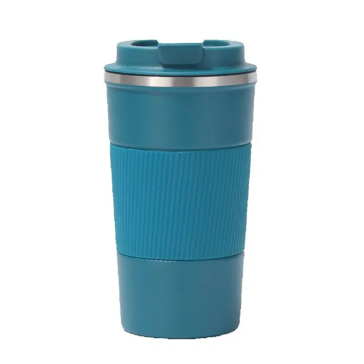 Taza de Café Aislamiento con Tapa - Reutilizable Y a Prueba de Derrames, Vagos de Acero Inoxide al Vacío de Doble Pared, Ideal para Casa y Oficina (Azul,13oz) - 1