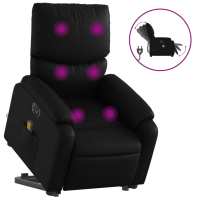 vidaXL Sillón de masaje elevable eléctrico cuero sintético Negro, Crema, Marrón Sillon Dormitorio Sillon Comodos Silla Relax Sillón Sofá - details 4