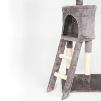Casa Basics - Rascador para gatos NENI con Altura de 144 cm, Incluye 1 escalera, 1 caseta, 3 Plataformas Mirador, 4 ratas, 1 Nido - Árbol para Gatos en Beige/Negro/Gris - details 5
