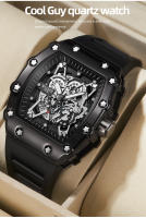 Reloj Deportivo De Cuarzo Para Hombres Con Grande Dial Impermeable Y Manos Luminosas Reloj Cuadrado De Silicona Para Actividades Al Aire Libre - details 2