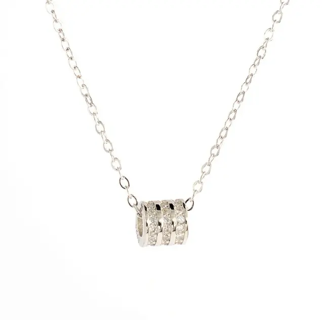 Collar de Borla de Giro de Ley 925 para Mujer, Elega y Lujo, para clavícula, de alta gama. - 1