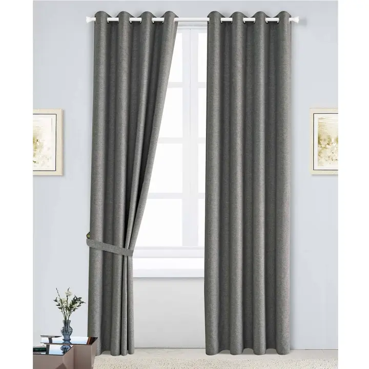 FARFALLAROSSA®  Cortinas Opacas Dormitorio 1 Piezas 140x260 CM Blackout Curtains con Ojales Cortinas Grises Opacas Cortinas para Habitacion Salon/Comedor - 1