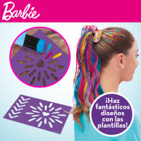 Barbie - Set mechas multicolor con plantillas, cremas para el pelo, recipiente, pincel, guantes, gomina y coletero tie dye - details 3