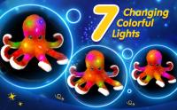 Muñeco De Tela Suave De Octopus Rojo De 45cm Con LED Luz Luminosa Regalo Musical Para Niños Almohada Suave De Animales Brillante Para Cumpleaños - details 1