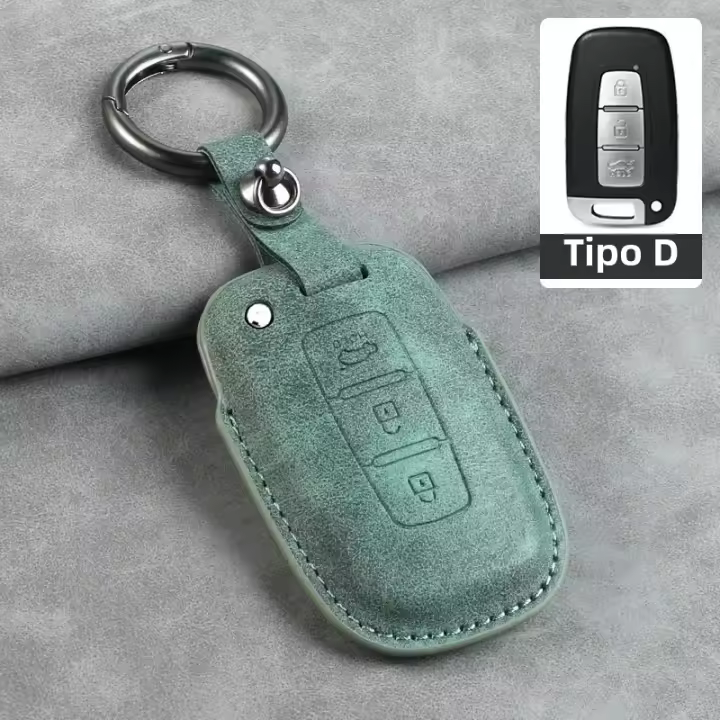 Funda De Llave De Coche En Cuero Para Hyundai Grand Prix GN7 IONIQ6 Nuovo Kona Genesis Coupe Sonata Ix35 Protector De Llavero - 1