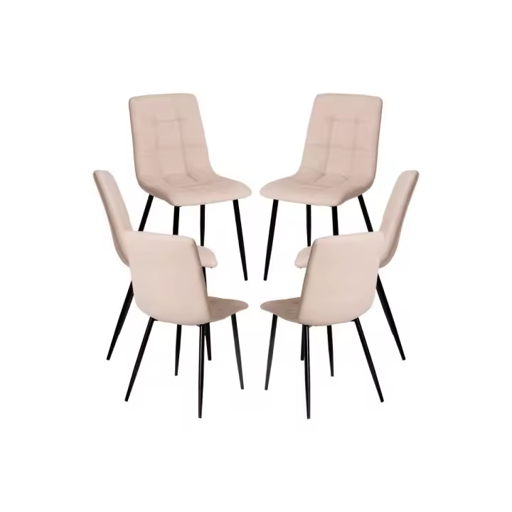 Pack 6 Sillas Stuhl Polipiel - Beige - 1