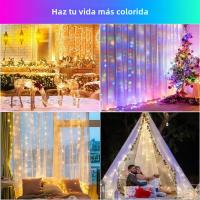 Cadena De Luces LED Para Cortinas RGBIC Con Enchufe USB Y Control Remoto Bluetooth Y APP Para Decoración De Habitaciones - details 6
