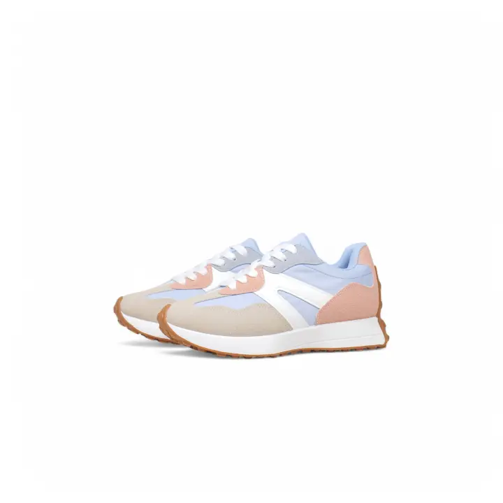 HLUNA - Zapatillas Sneakers Mujer deportivo con rayas de color Azul Marino y Rojo Vino jf1008 - 1