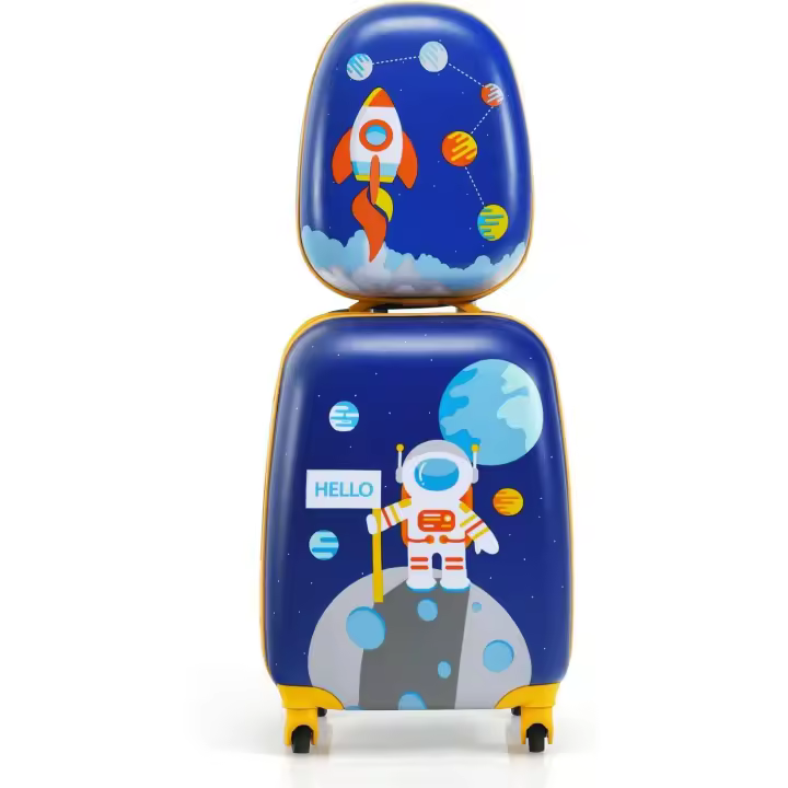 COSTWAY Maleta Equipaje Viaje Infantil con Ruedas, Astronautas - 1