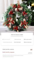 Corona de puerta navideña, piñones, frutos rojos Corona navideña, decoración de puerta navideña, corona navideña, adornos navideños, decoración de Adviento y Navidad - details 1