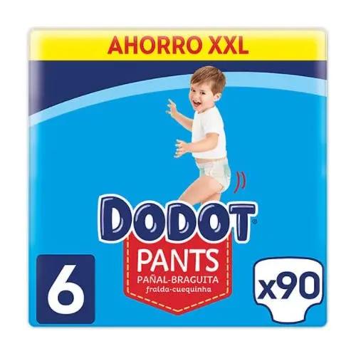Dodot Bebé Pants Pañales, Talla 6, 14-19 kg, 90 Pañales, Pañal-Braguita con Ajuste 360°, Anti-Fugas, Pack Mensual【ROUA】
