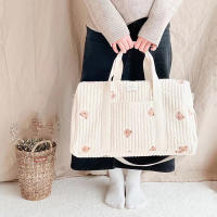 Bolso De Hombro Portátil De Oso Lindo Bordado Gran Capacidad Dibujos Animados Para Madre Bebé Padre Hijo Bolsa De Mamá - details 0