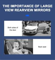 Espejo Retrovisor Para Coche Con Amplio Ángulo Y Visión Grande Monitor Interior Antigolpe Universal Para Bebé Y Seguridad Vial - details 1