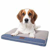 Cama tipo jaula para perros, cálida, gris, marrón, para perros medianos y pequeños, con funda impermeable extraíble, lavable a máquina, de felpa, color azul. - details 1
