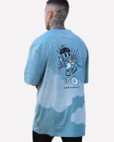 XIVNeoclassic Co. Camiseta azul oversize hombre 100% algodón peinado EGO ED. - details 0