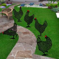 Estatua De Silueta De Pollo Vacío De 10 Pulgadas Arte De Jardín Decorativo De Hen Realista Adorno Para Exterior Material Plástico - details 0
