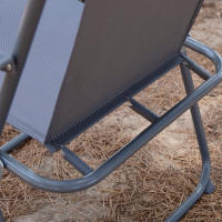 Aktive - Silla plegable camping, color gris, 45x45x90 cm, incorpora topes antivuelco, soporta un peso máx. de 110 kg, estructura acero, tejido poliéster, reposabrazos plástico, sillas plegables de camping, - details 4