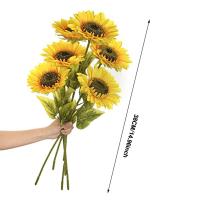 1PC Girasol Artificial Con Tallo Largo De Seda Decoración Para Bodas Cumpleaños Y Fiestas En Casa Y Exteriores - details 6
