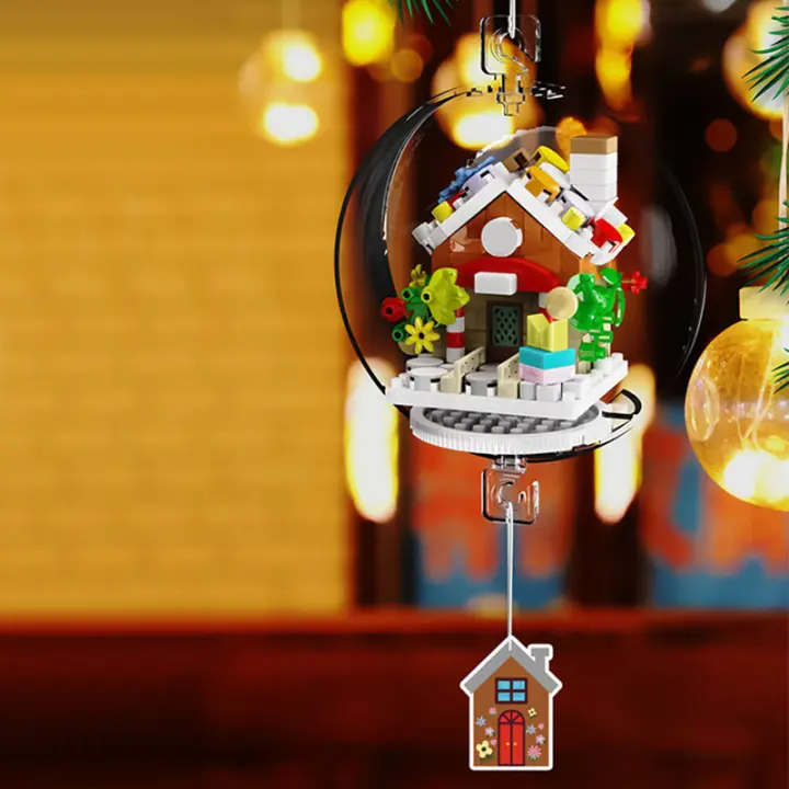 Christmas Micro Particle Building Blocks Pendant Sled Bells Cartoon Accessories Children's Puzzle Assembly Toy - 1