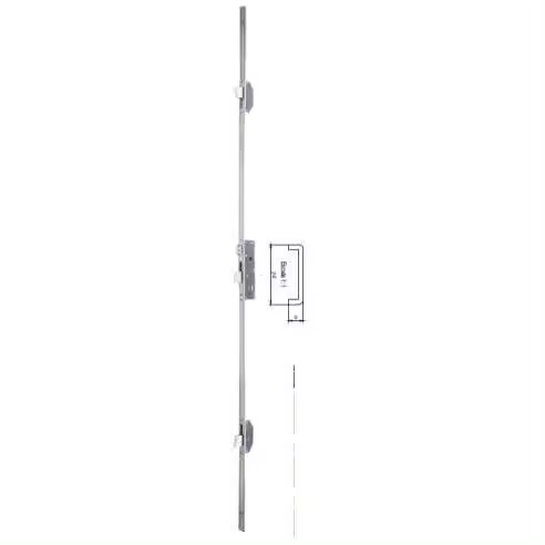 ISEO CERRADURA 785101 35 85 3 PUNTOS FRENTE U 24 INOX PICAPORTE/PALANCA - 1