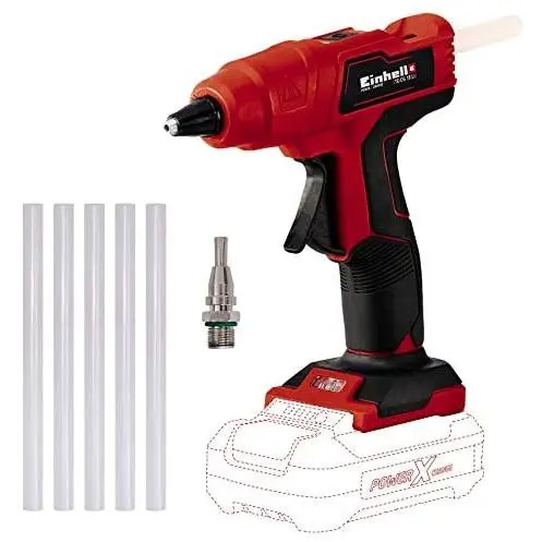 Pistola Termofusible Einhell TE-CG 18 Li Sin Cables con Batería PXC 18 V y 5 Barras de Pegamento - 1