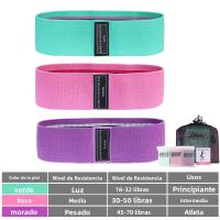 Banda Elástica De Resistencia Para Glúteos Y Piernas En Tela Para Ejercicios De Squat Y Estiramiento En Yoga Y Gimnasio Equipamiento De Fitness Para Coreografía Y Uso General - details 1