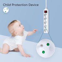 Aigostar Regleta alargador de 5 Tomas con Interruptor y Protección Infantil, 1.5/3/5 M, Blanco, 16A 250V - details 2