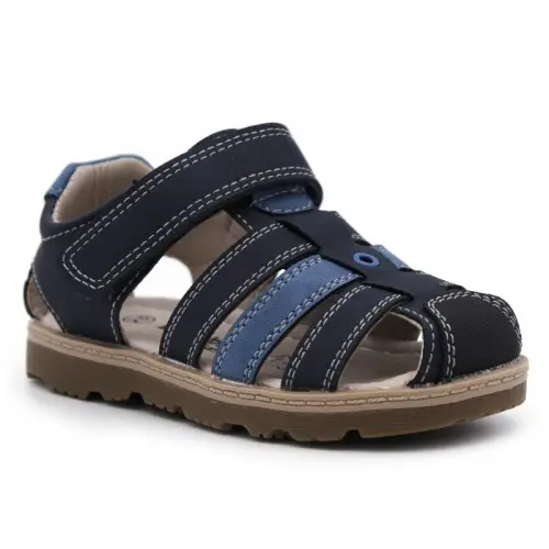 Sandalias niño FLEX BUBBLE KIDS C541 con cierre de velcro en marino y cuero. - 1