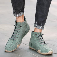 Zapatos De Cuero Para Hombre Moda Casual Comodidad Exterior Caminar Botas De Tobillo Lujo Zapatos Casuales 2023 Antideslizantes Impermeables Talla Verdadera - details 11