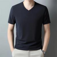 Camiseta Hombre Verano 2024 Cuello V Corta Transpirable Con Capucha Top Casual De Poliéster Para Primavera Y Verano - details 5