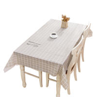 Mantel Redondo De PVC Impermeable a Prueba De Manchas Con Patrón Cuadriculado Para Sala De Estar Y Cocina Cubierta De Mesa Rectangular Para Comedor - details 1