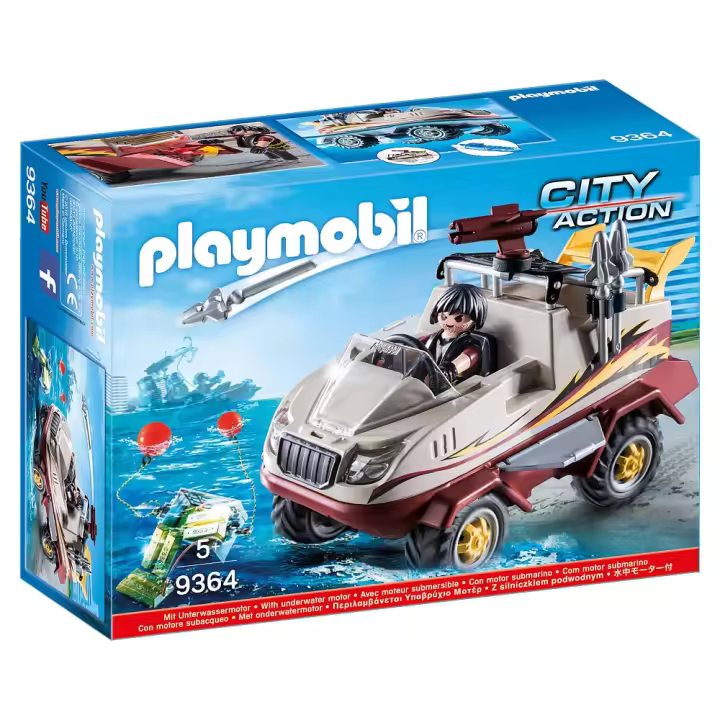 PLAYMOBIL COCHE ANFIBIO DE LOS LADRONES, 9364, TIENDA CON LICENCIA OFICIAL - 1