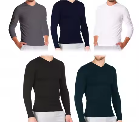 VKA27 Pack 5 camisetas para hombre mod. CARTER interior de felpa slim fit - 1