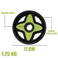 Juego de pesas de barra recta, revestimiento de disco de hierro, goma de PVC, orificio de 31 mm, con mango - details 4