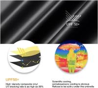 Miniparaguas de viaje con estuche, pequeño y compacto, con protección UV para sol y lluvia, ligero y resistente al viento, para mujeres, hombres y niños. - details 3