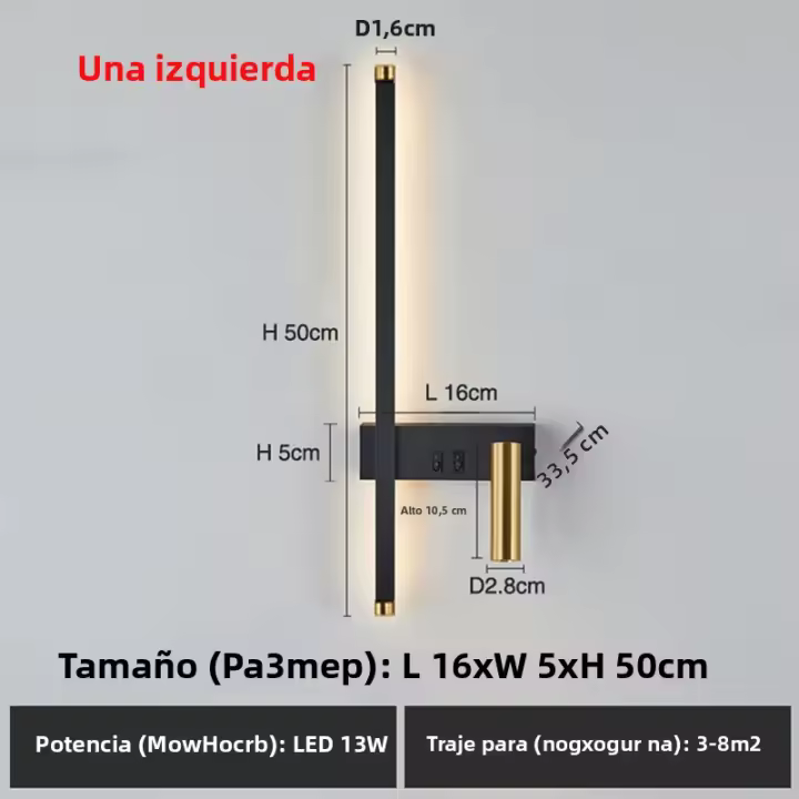 Lámpara De Pared Nórdica LED Para Iluminación Interior De Hogar TV Dormitorio Sala De Estar Pasillo Decoración Moderna Luz De Pared Sconces - 1