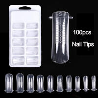 20/100Pcs Tiras De Uñas Postizas Cubiertas Por Encima En Color Transparente Para DIY Manicure Uso Con Acrílico Y Gel UV Kit De Extensión Rápida - details 2