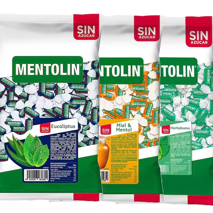 MENTOLIN PACK 3 Kg caramelos sin azúcar para la tos Eucaliptus & Miel Mentol & Hierbabuena - 1