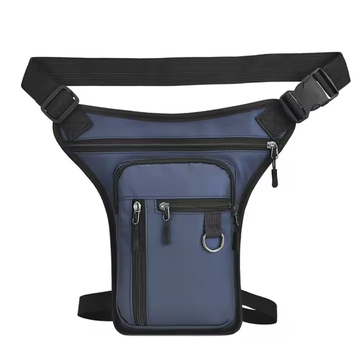 Bolsa Lateral De Motocicleta Para Hombres Múltiples Bolsillos Estilo Táctico De Cuero PU Bolsa De Viaje Deportiva Al Aire Libre - 1