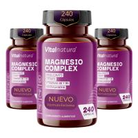 Magnesio Complex Vitalnatura | Citrato 1593 mg + Bisglicinato 600 mg (375mg Elemental) + Vitaminas B5, B6 y Ashwagandha Pura | Potencia y Energía Natural, Reduce el Estrés y el Cortisol, Músculos Fuertes, Sueño Reparador y Relajante | 240 Cápsulas - details 0