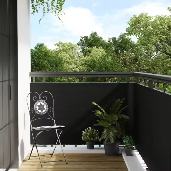 vidaXL Toldo para balcón ratán sintético negro 500x80 cm - 1