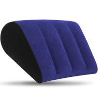 Almohada Inflable De Silicona Con Recubrimiento De PVC Azul Y Negro Triángulo Cilindro Colchón Suave Para Soporte De Cabeza Y Espalda - details 2
