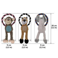 Juguete De Perro Divertido En Forma De Mono Corduroy Masticable Con Silbato Peluche Para Perros Y Puppies Entrenamiento De Mascotas Accesorios Elefante - details 0