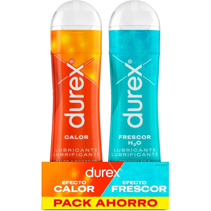Pack de Lubricante Durex con Efecto Calor y Frescor, Cosquilleo y Diversión - Base de Agua, 2x50 ml (Ahorro) - 1