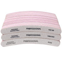 10Pcs Archos De Uñas Curvos Doble Cara 80/80 100/100 100/180 Emery Board Lavables Grey Buffer Para Cuidado De Las Uñas - details 7