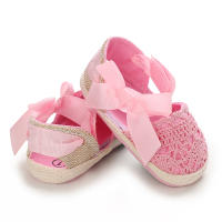 Zapatillas De Verano Para Bebés Niñas 0-18M Con Lazo Casual Sandalias Suave Cómodas Para Primeros Pasos Material Transpirable Tela Y Algodón - details 20